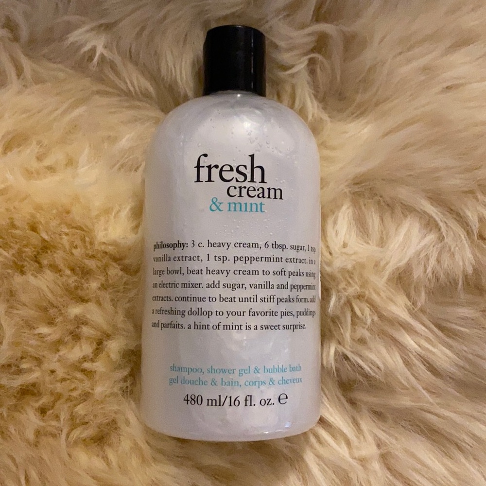 Philosophy shower gel and bubble bath. Shampoo and shaving cream.